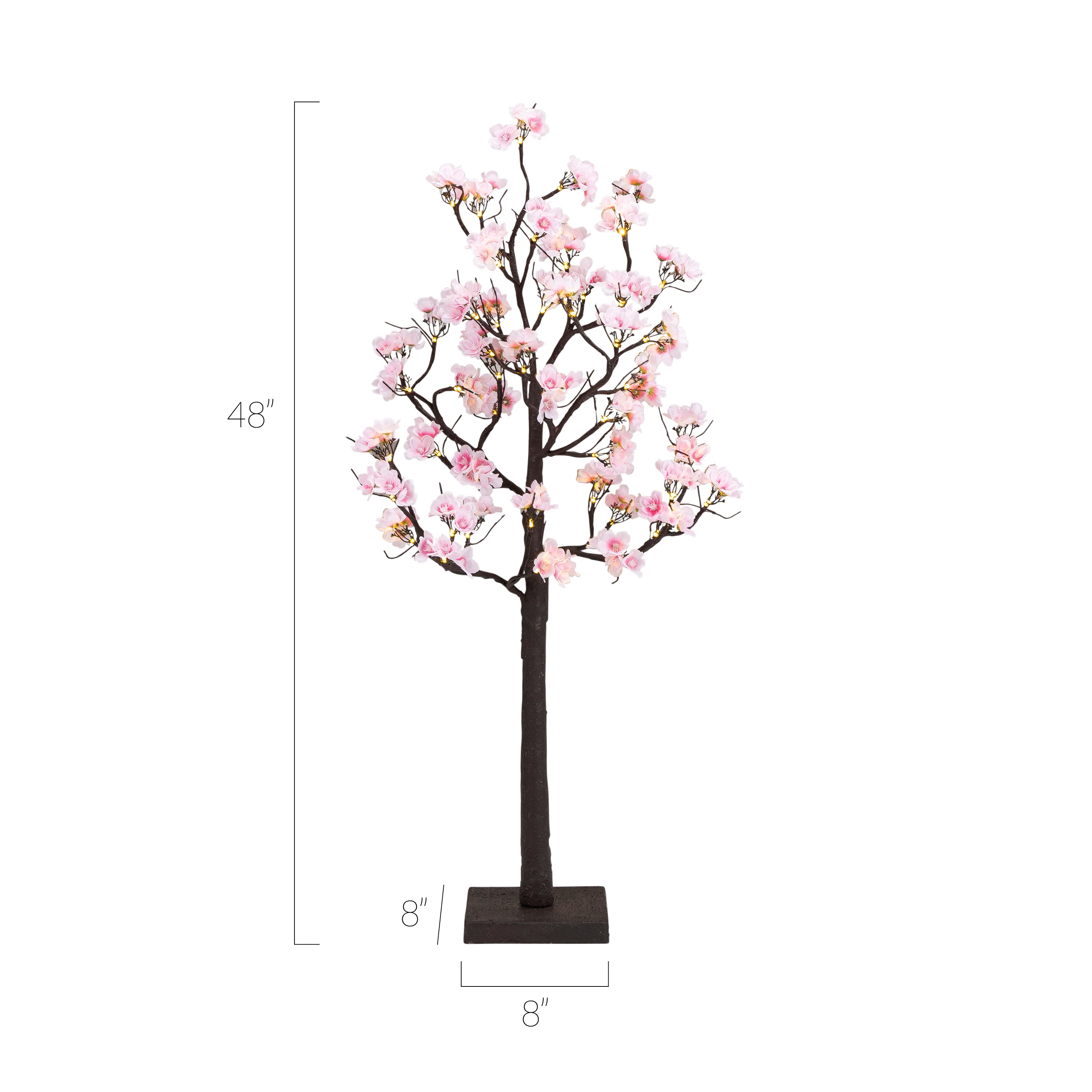 Decorative 4 Foot LED Pink Peach Flower Tree